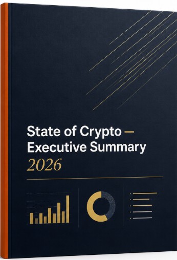 State of Crypto Executive Summary report cover, a tangible, credible deliverable